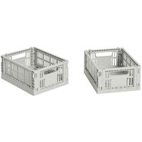 HAY Colour Crate Mini oppbevaringsbokser 2 stk, grey