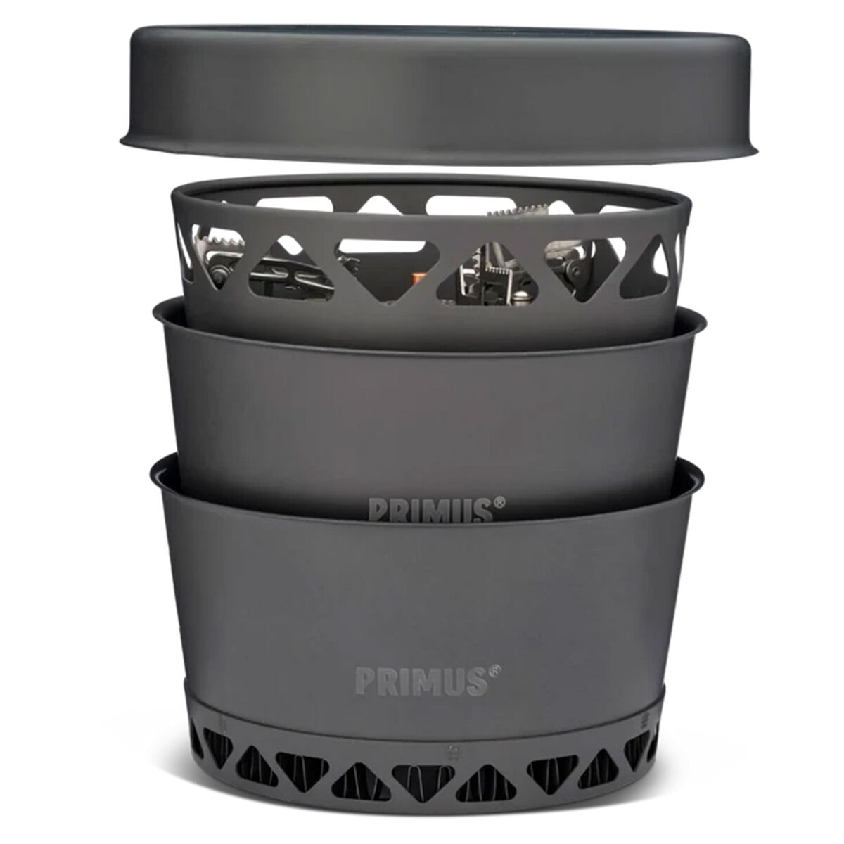 PrimeTech Stove Set II -kaasukeitin 2 × 1,3 litraa, harmaa