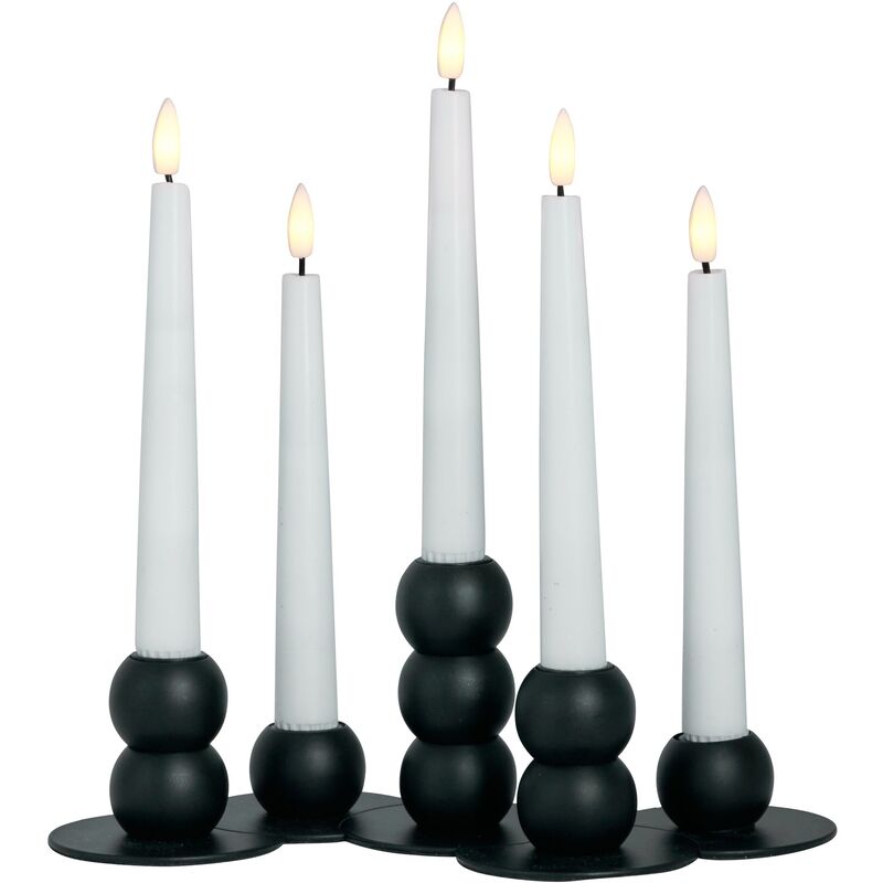 Lykke LED adventsljusstake, svart