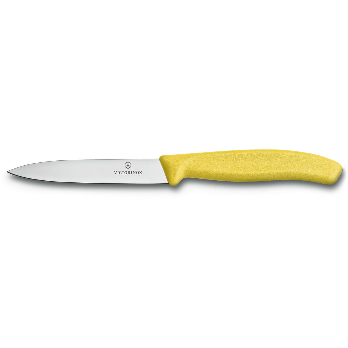 Vihannes- ja kuorintaveitsi, nailonkahva, keltainen, 10 cm