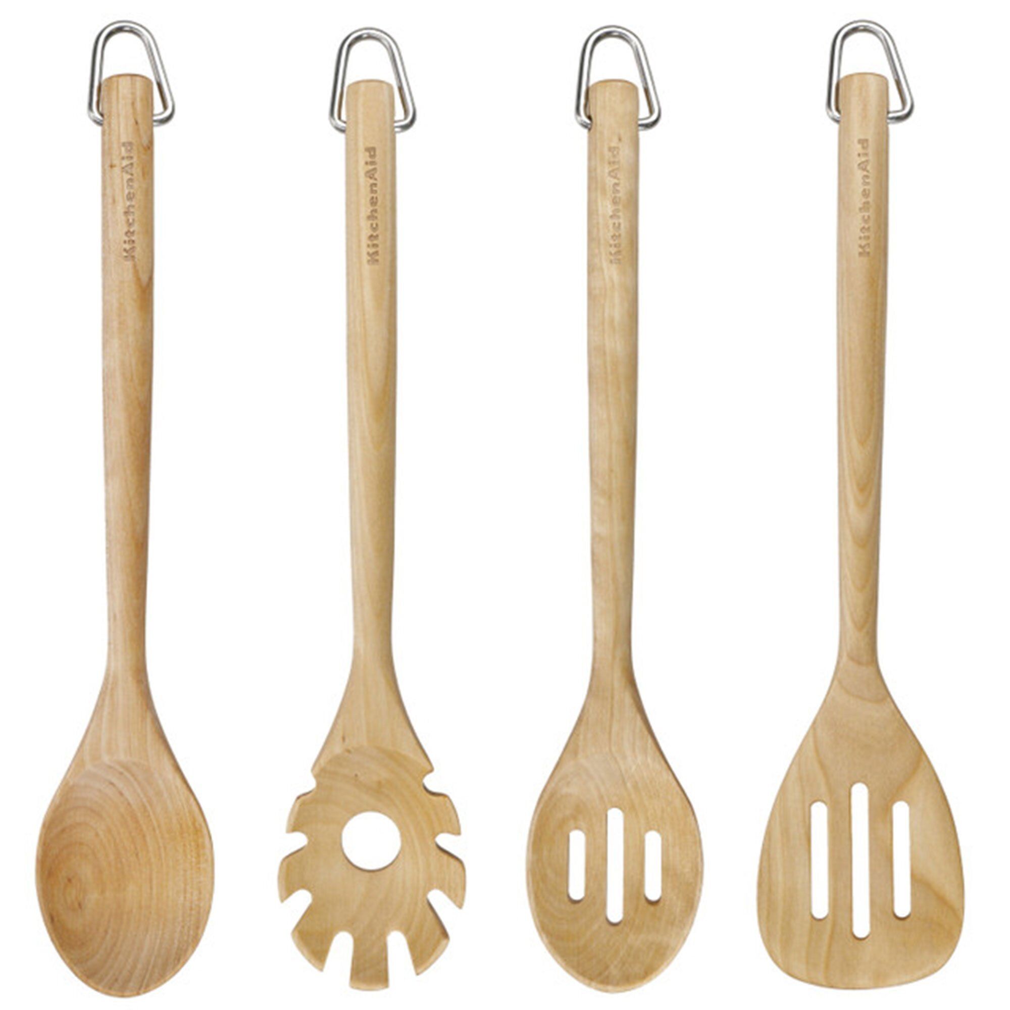 KitchenAid Köksredskap set 4st, birchwood