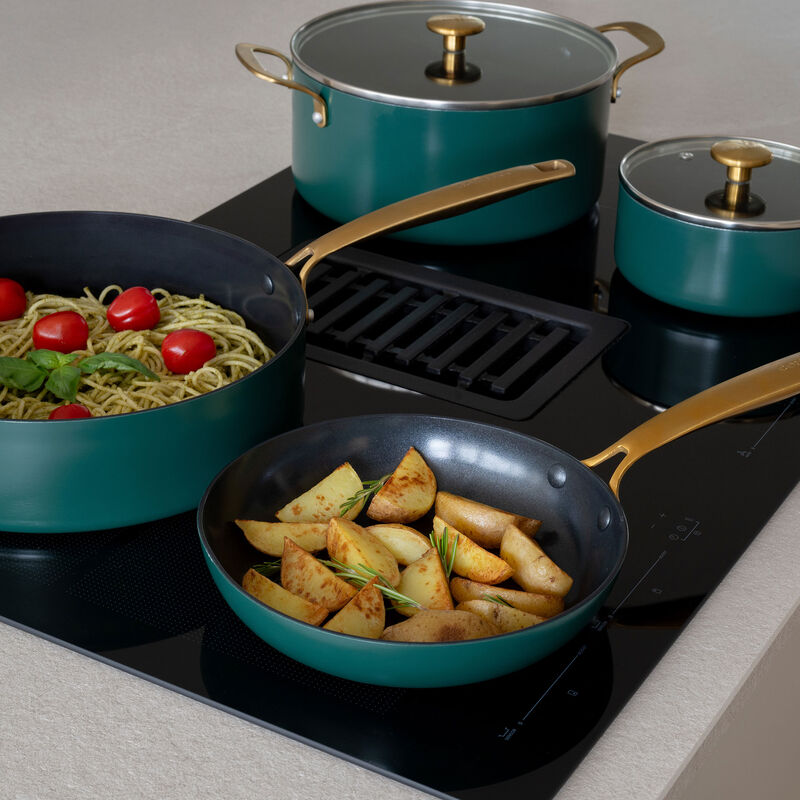 Combekk Stegapande- og kasserollesæt 10 dele, grøn