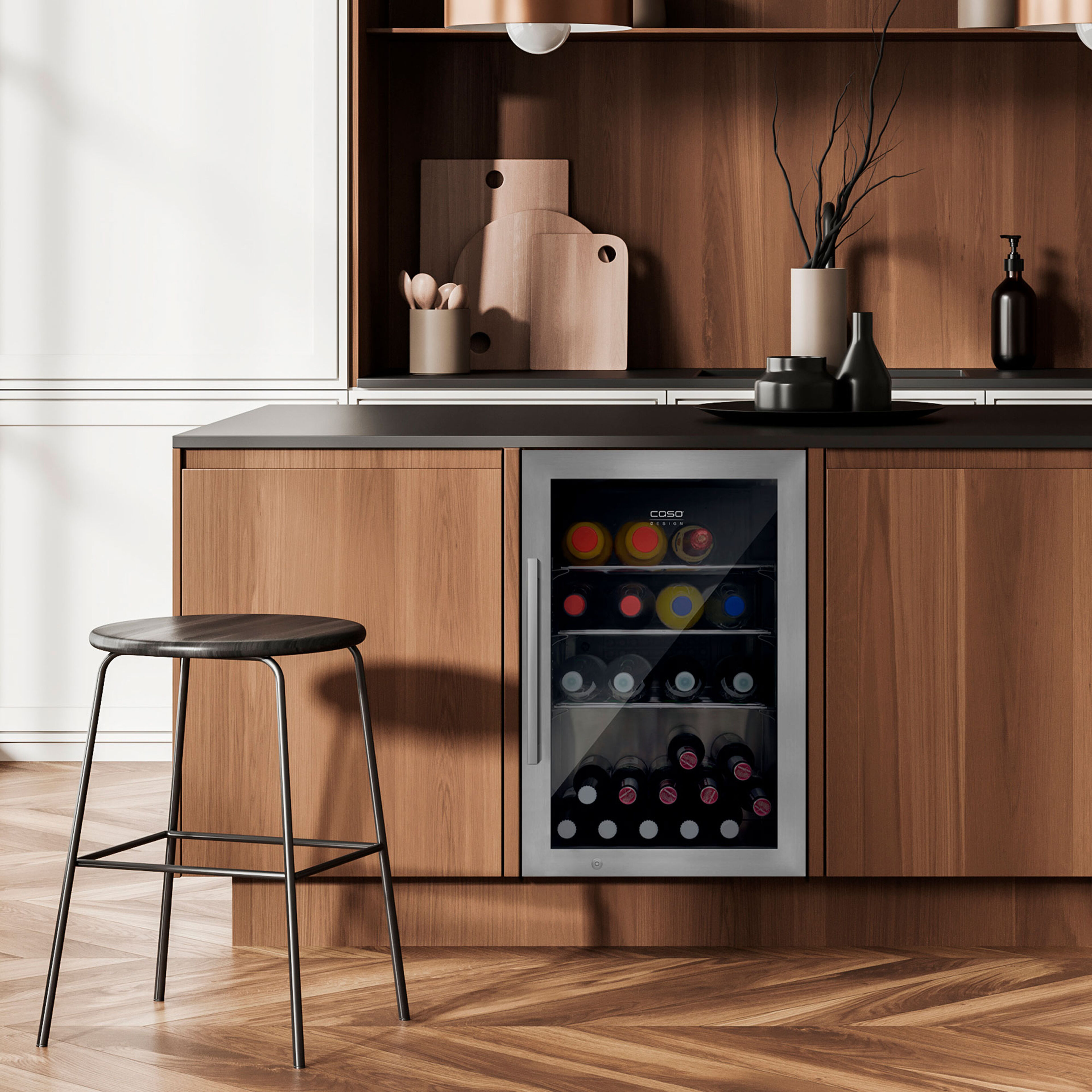 BBQ Cooler utomhuskylskåp 63 liter, rostfritt stål, högerhängd