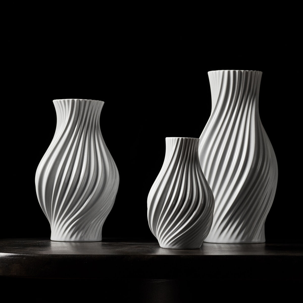 Lyngby Porcelæn Twist vase 31 cm, hvit