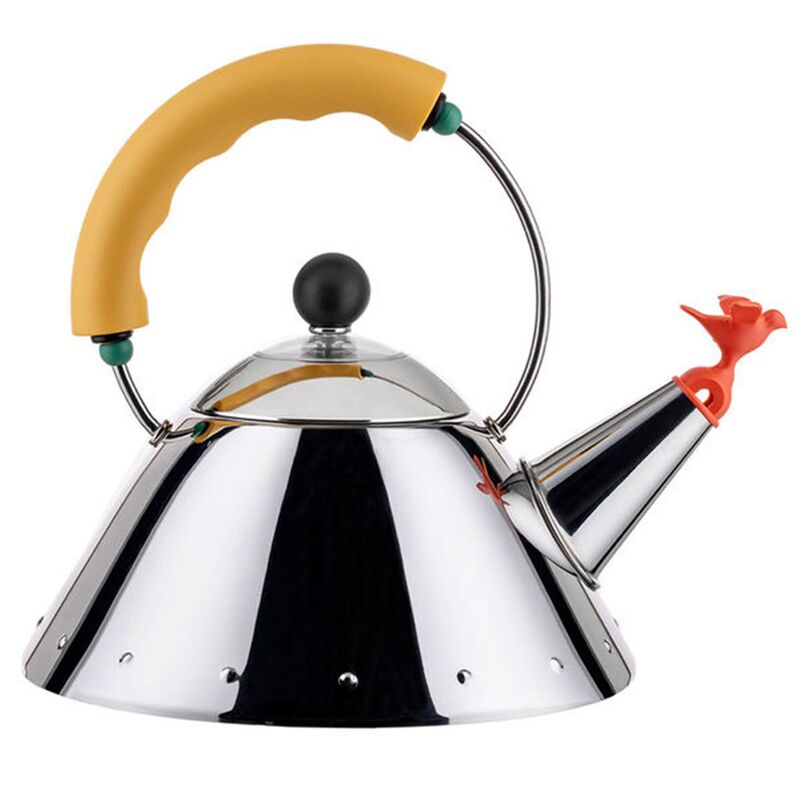 Kettle pipkittel 1 liter, rostfritt stål/gul