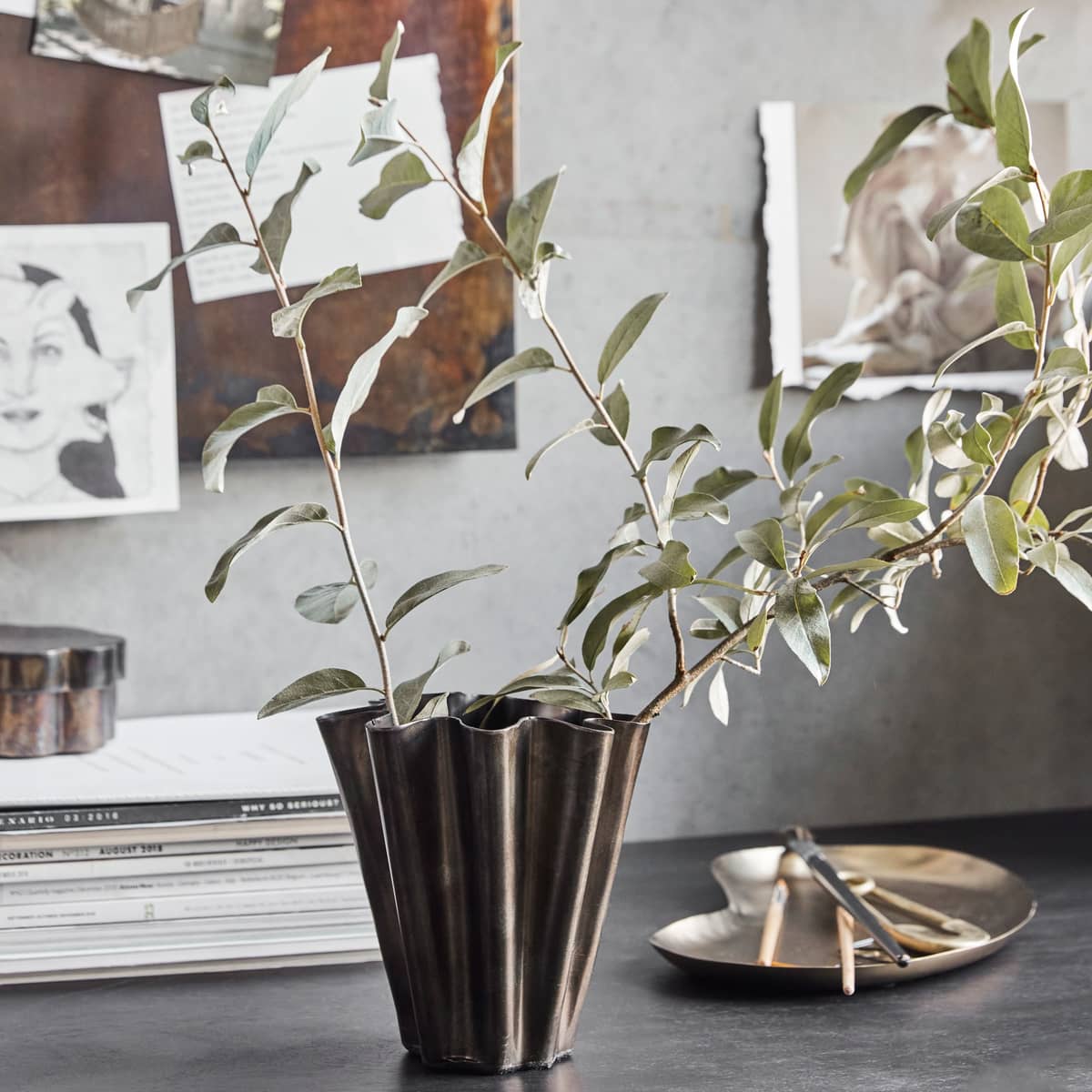 Flood vase Ø12,5 antik brun