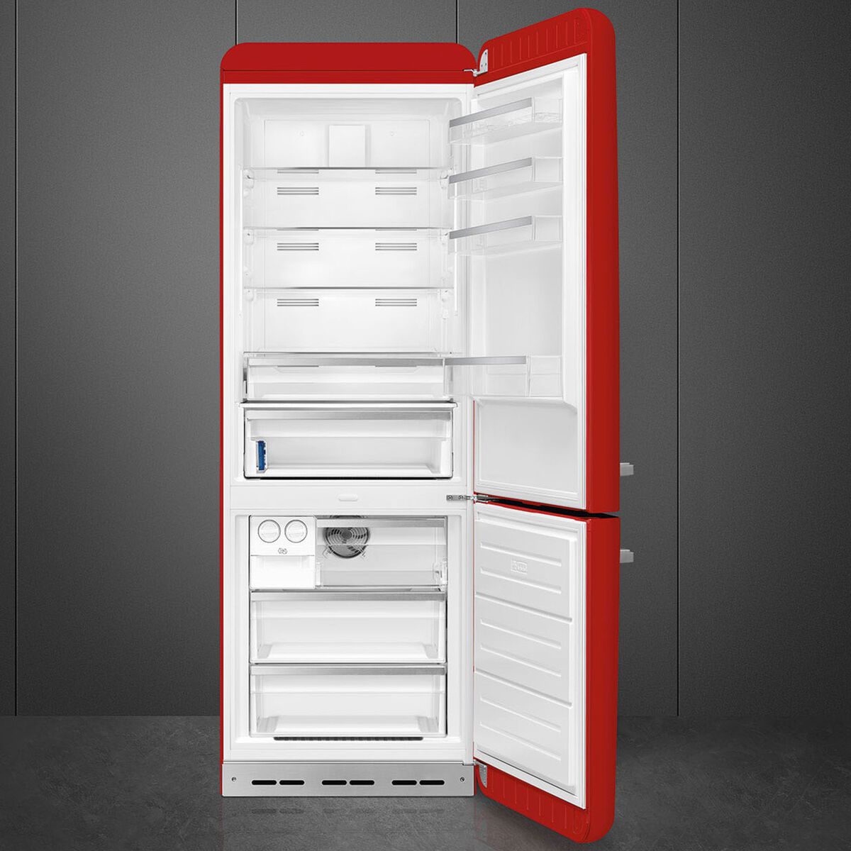 Smeg FAB38RRD6 Kombiskap høyrehengslet 70 cm, rød