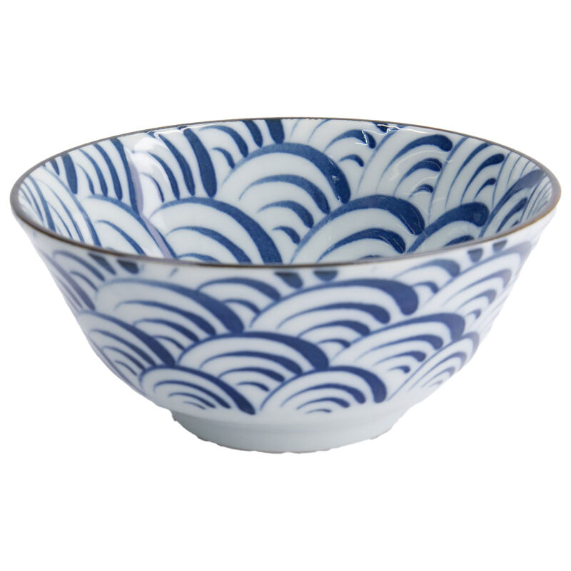 Natsu Nami Tayo skål 500 ml, blå/hvit