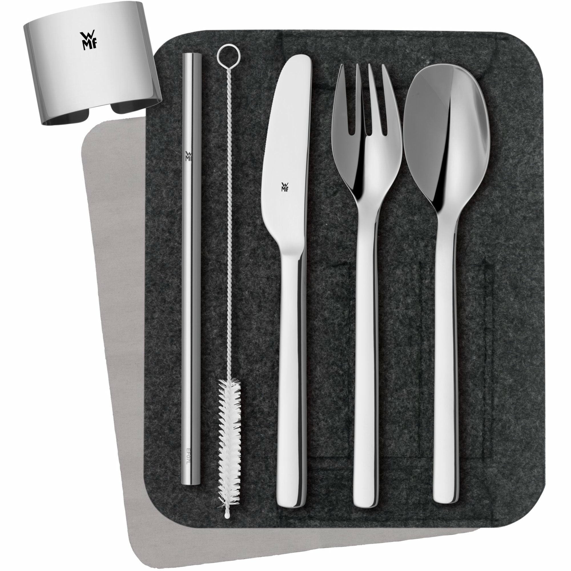Produktfoto för WMF My2Go picnicset, blankt stål, 8 delar
