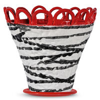 Patty L kruka 30 x 26 cm, röd/zebramönstrad