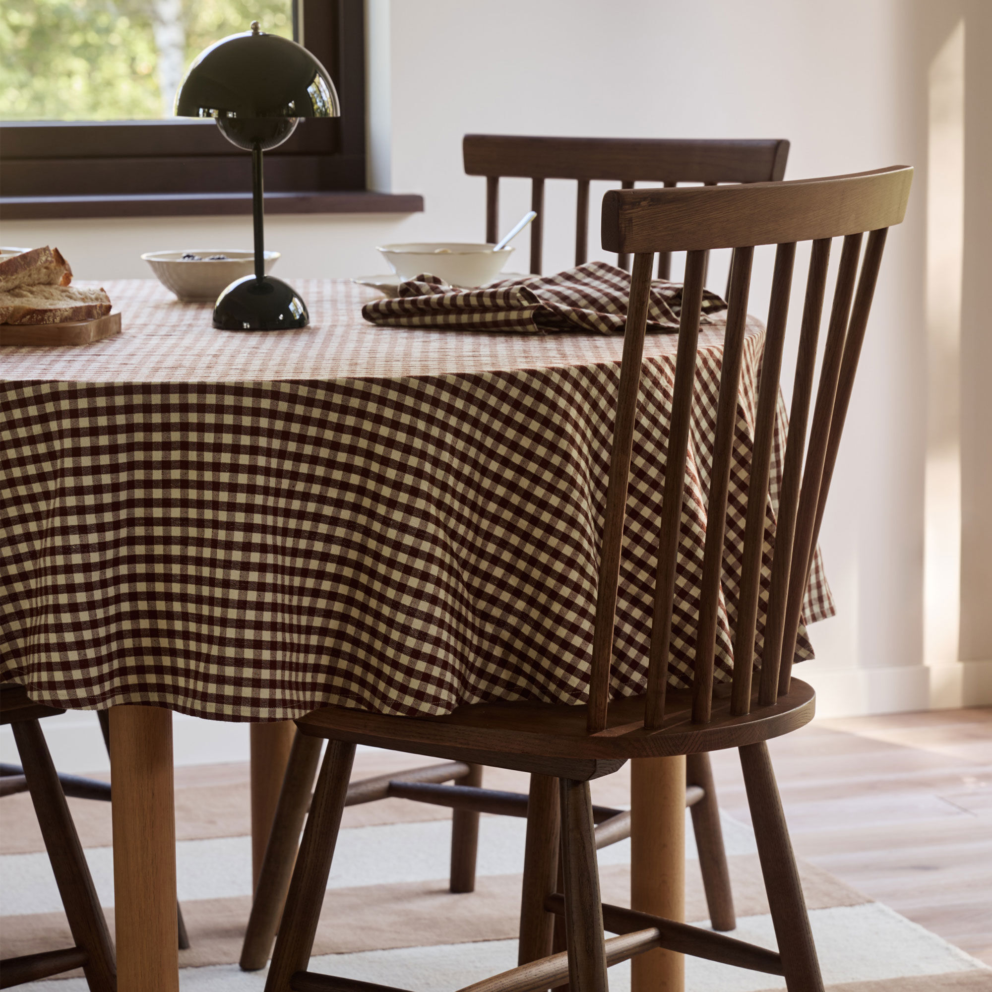 Oliva rund duk 160 cm, brun