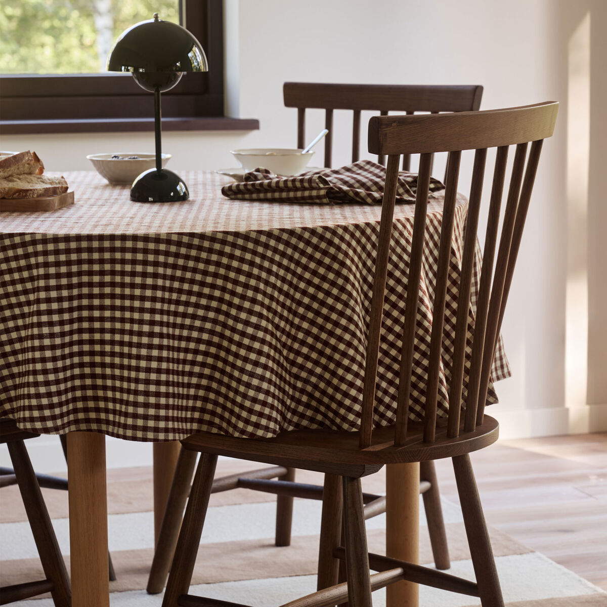 Oliva rund duk 160 cm, brun