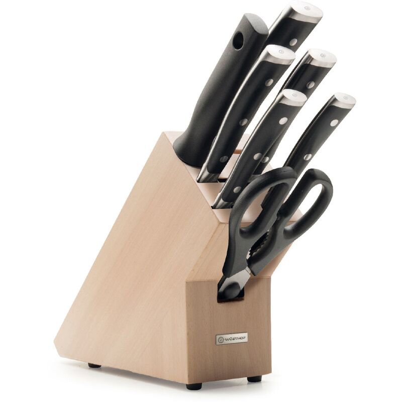 Knivblock med 7 Knivar Bokträ