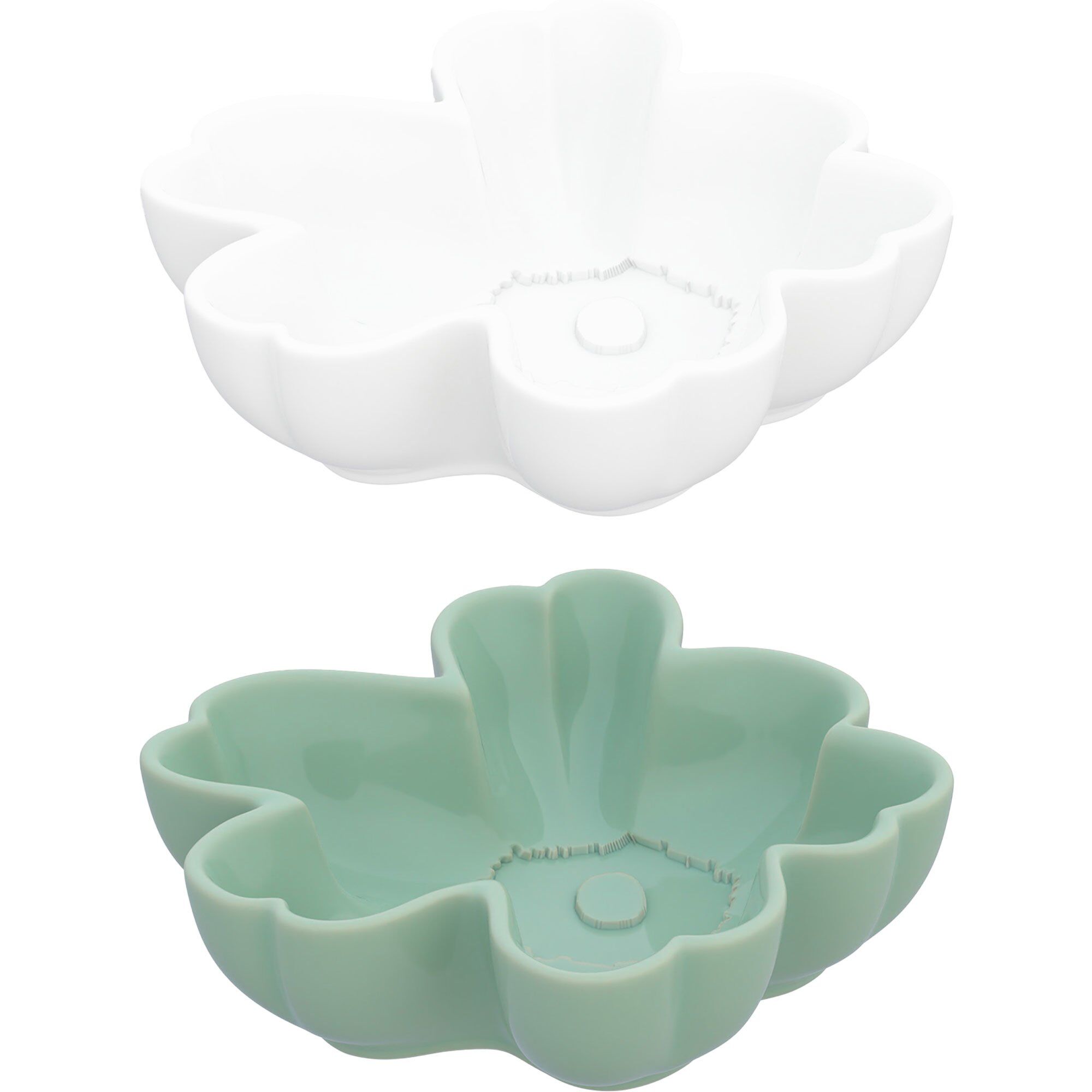 Unikko Shape skål 11 cm 2-pack, vit/ljusgrön