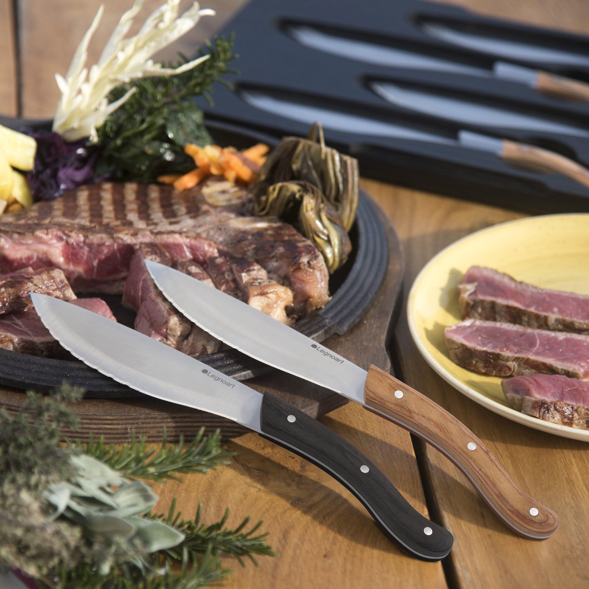 Alternativ bild 1 för Legnoart Tomahawk steakkniv-set 4 st, mörkt trä