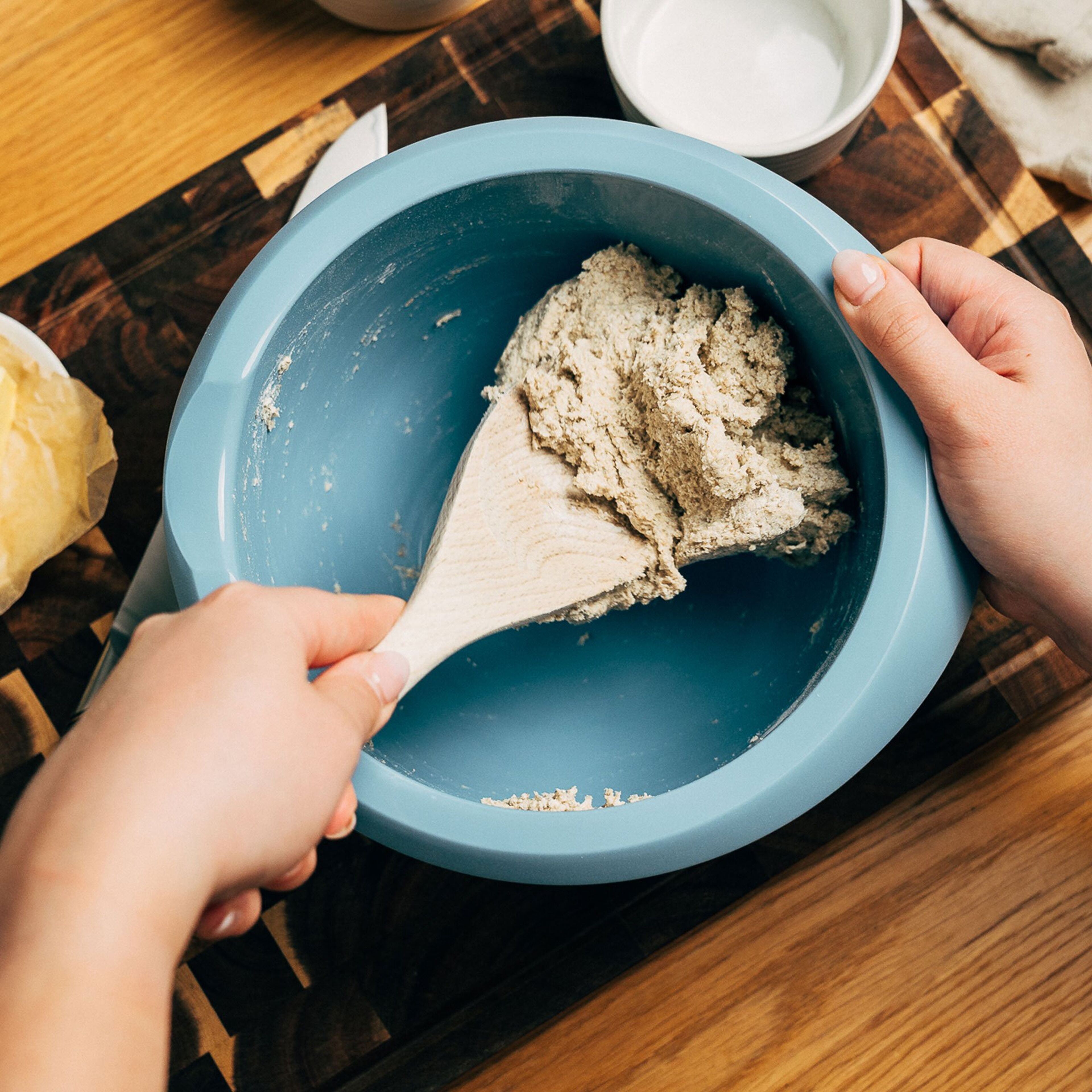 Blandskål 2,5 liter, blå/vit