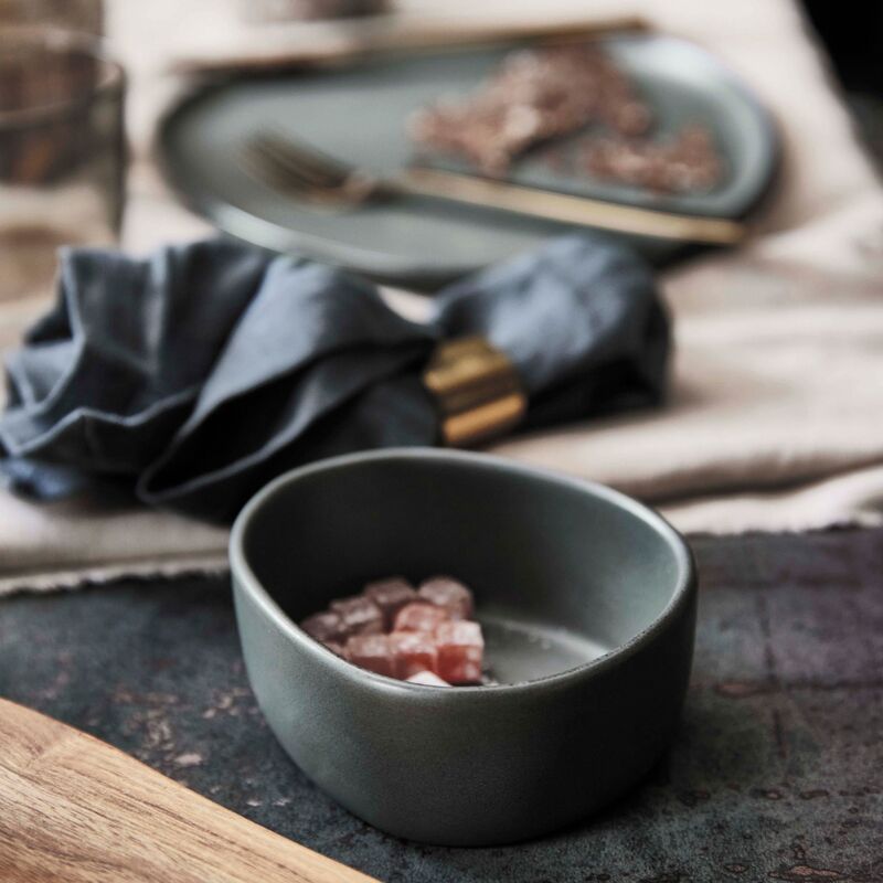 Organic skål, 12x10x5 cm, northern green