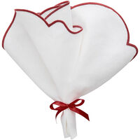 Gia servett 2-pack, vit/vinröd