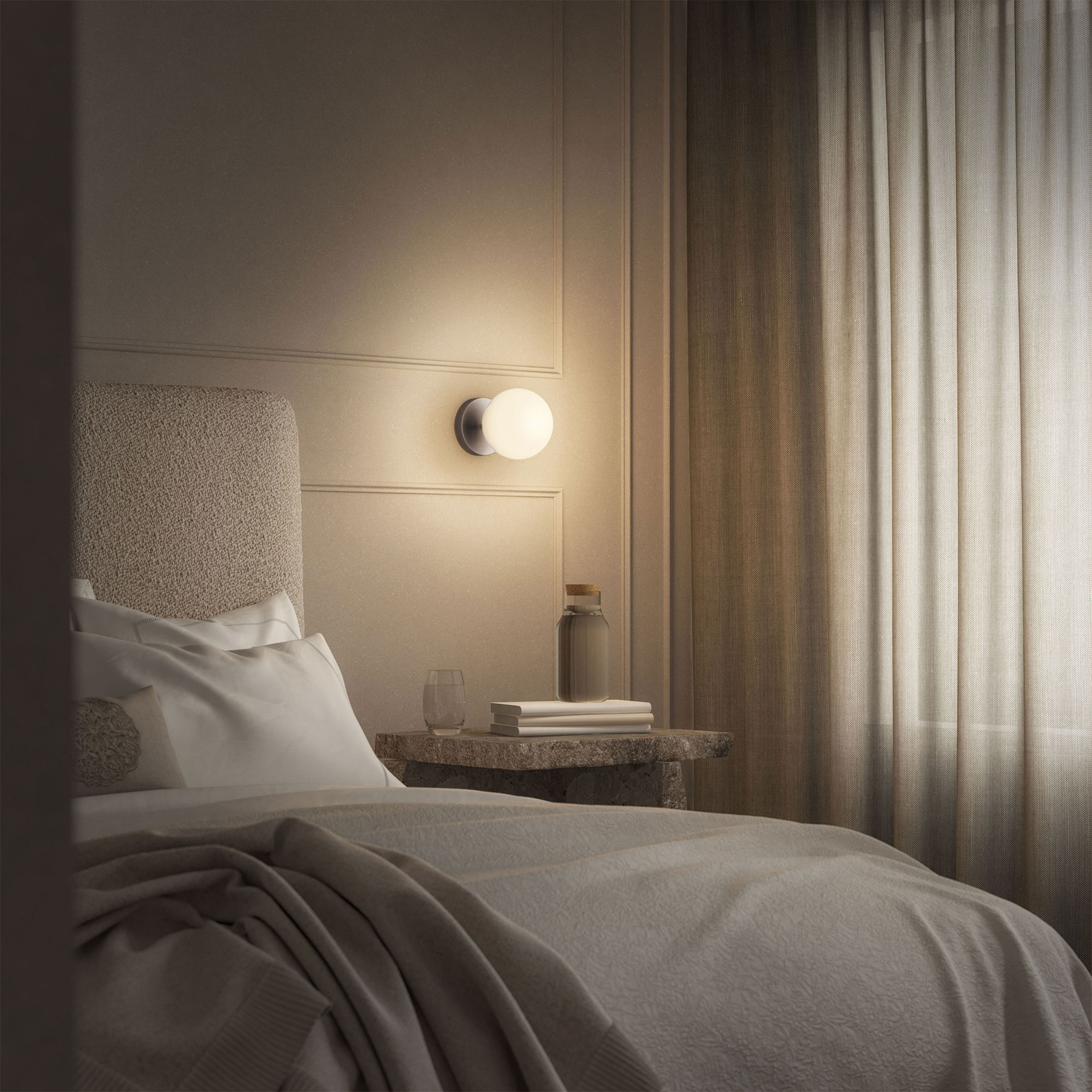 Edgeform Stringball 1 Væg-/loftlampe, nikkelfinish