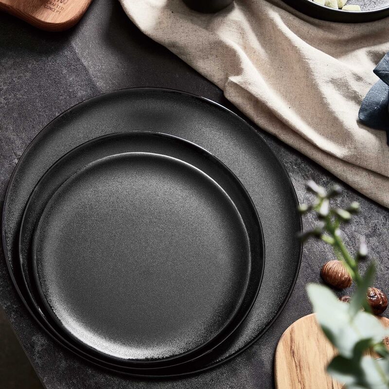 RAW Desserttallerken, Titanium Black 6 stk