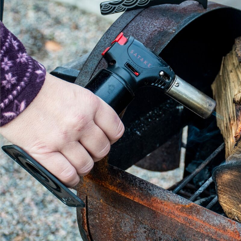 Gourmetset med gasbrännare, saltsten och dressingflaska