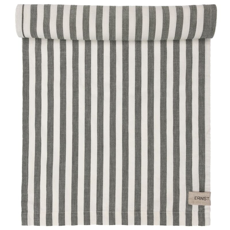 Löpare bred rand 45x250 cm, grön/vit