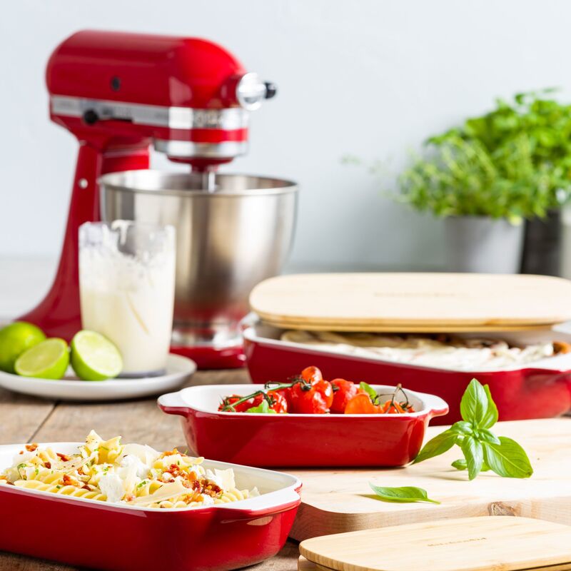 Ugnsform med lock 40x25x8,8 cm, röd