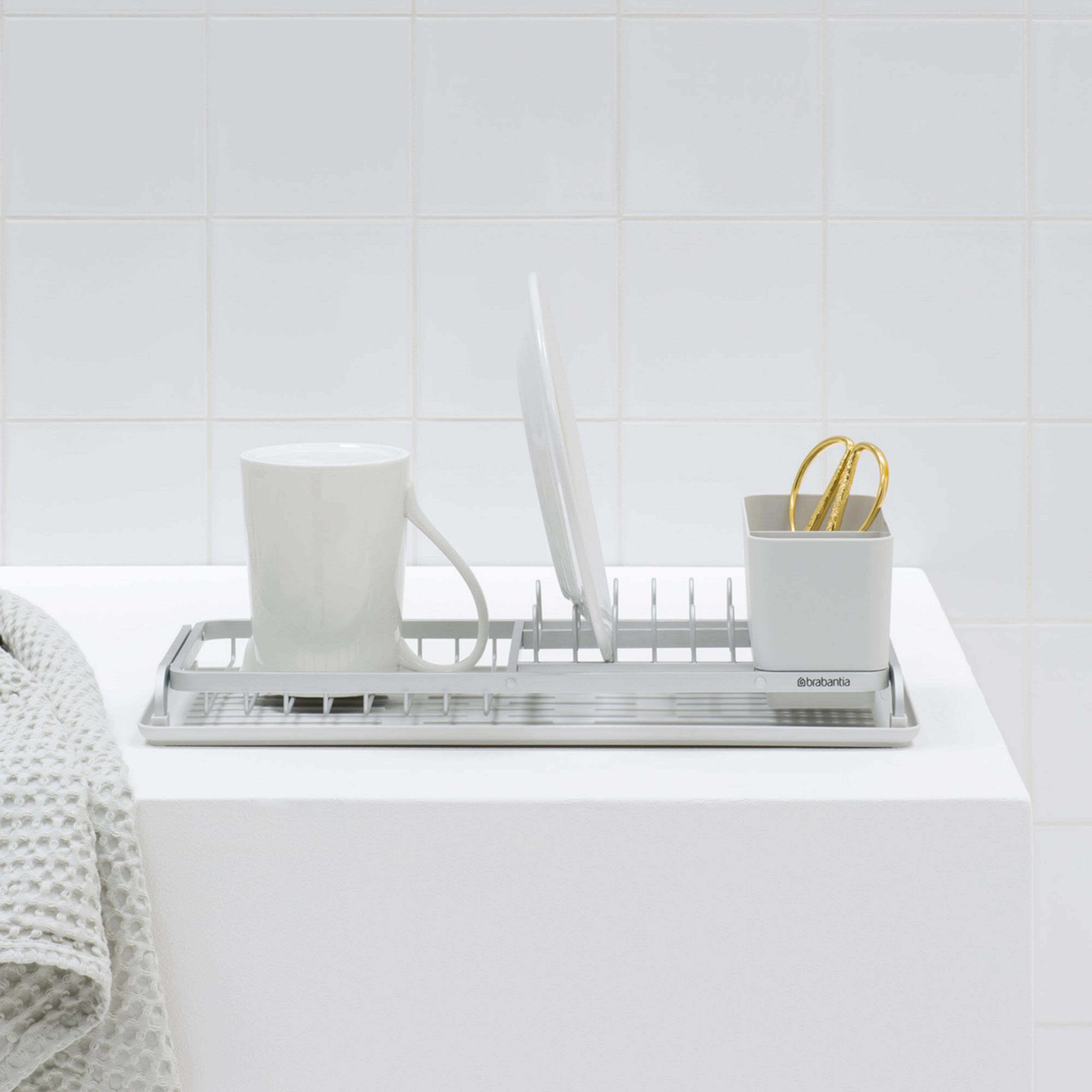 SinkSide kompakt oppvaskstativ, lysegrå