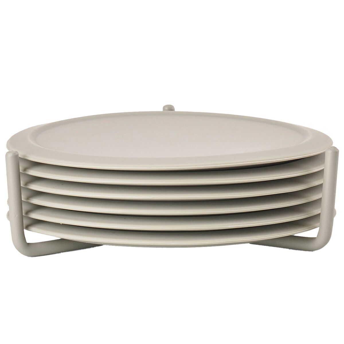 Glassbrikker 6 stk med holder, natur