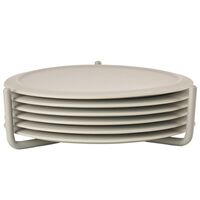 Glassbrikker 6 stk med holder, natur