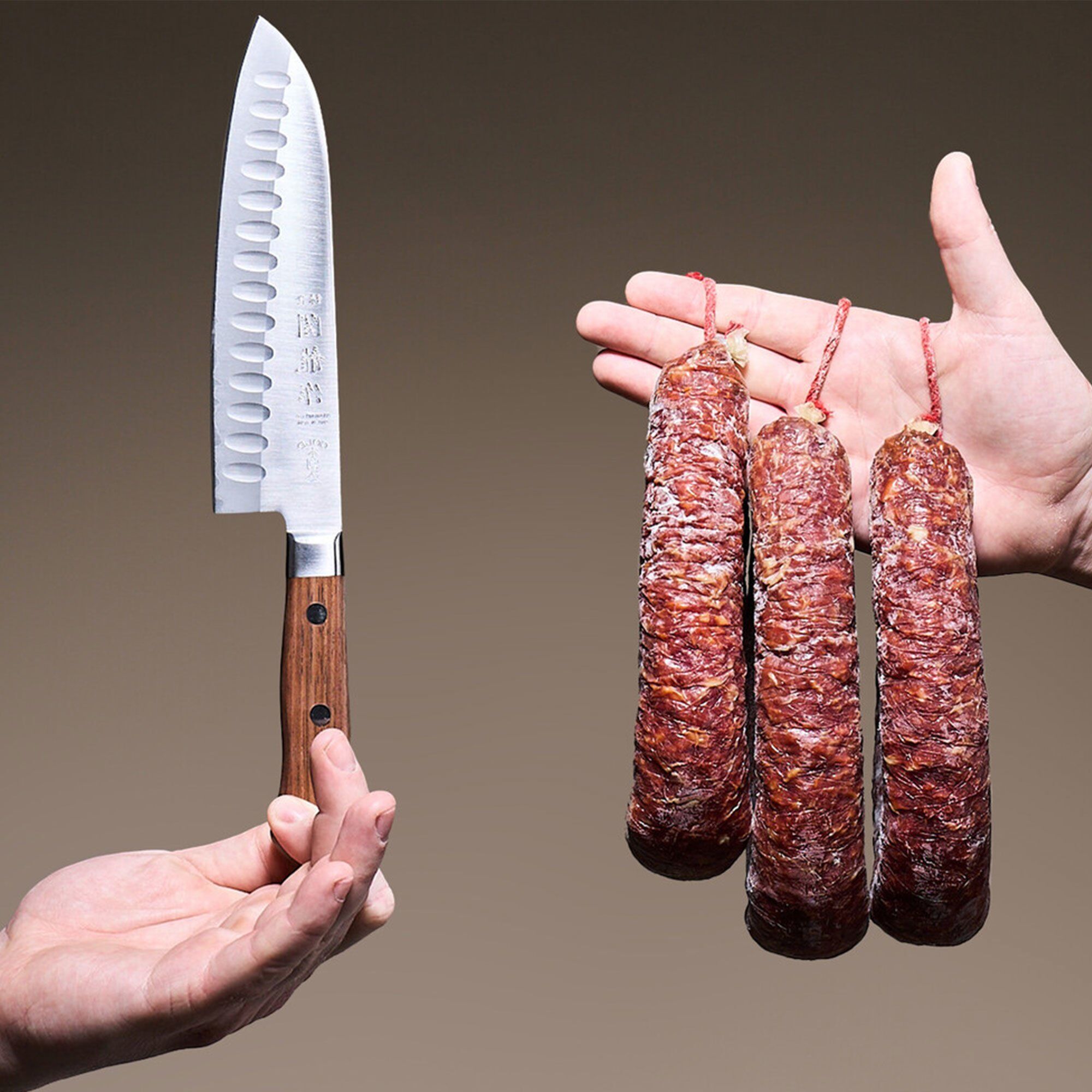 Alternativ bild 1 för Sekiryu - Wood santokukniv med luftfickor 16,5 cm blank/natur