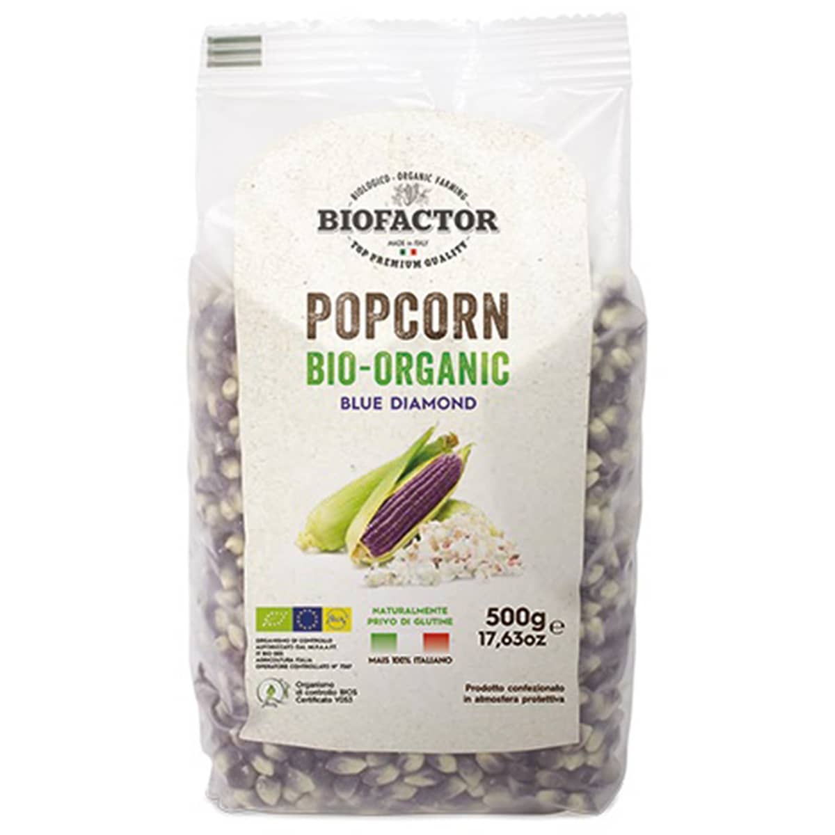 Ekologiska popcorn 500g, blåa
