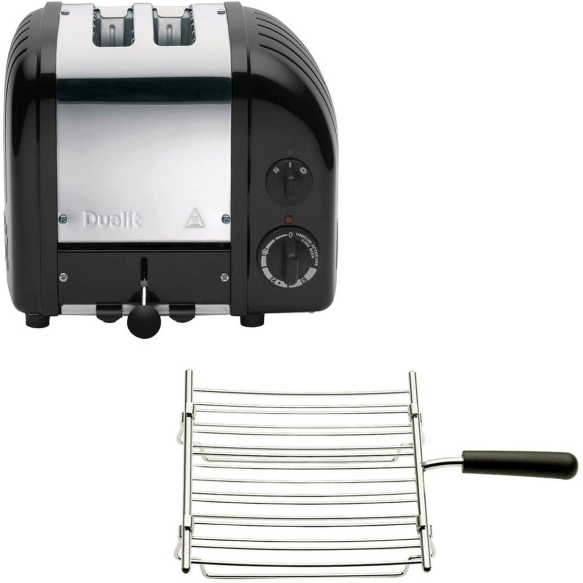 Brødrister Classic 2 skiver med grillfunktion, Blank sort