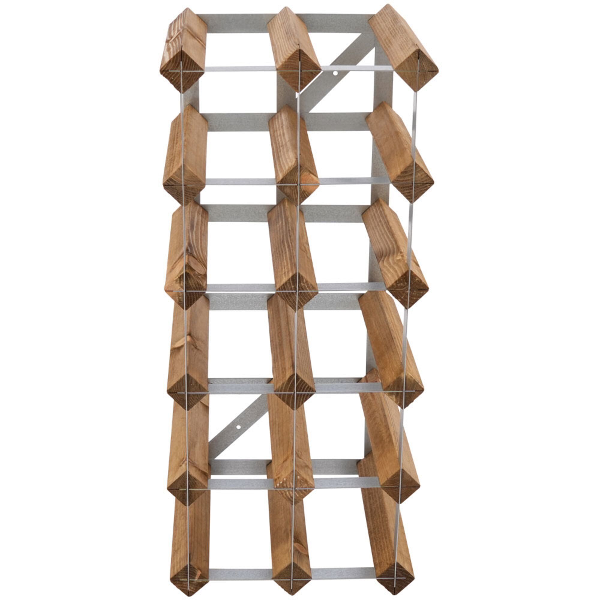 Alternativ bild 1 för Traditional Wine Racks Vinställ Påbyggnadsbart 15 Flaskor Light oak