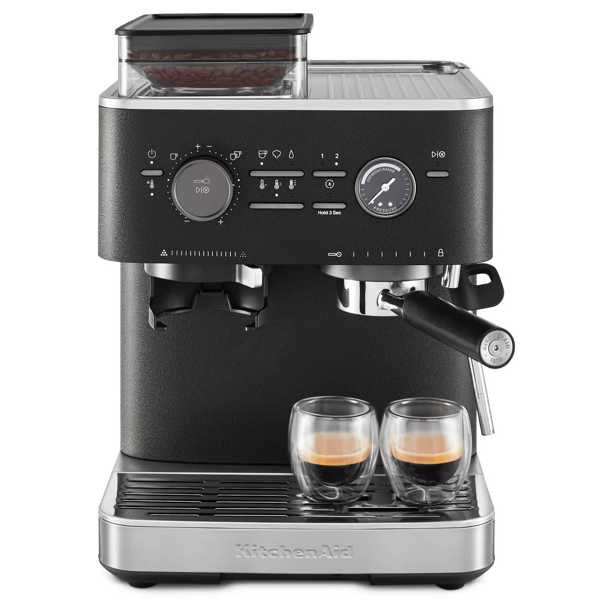 Espressokone kahvimyllyllä, cast iron black
