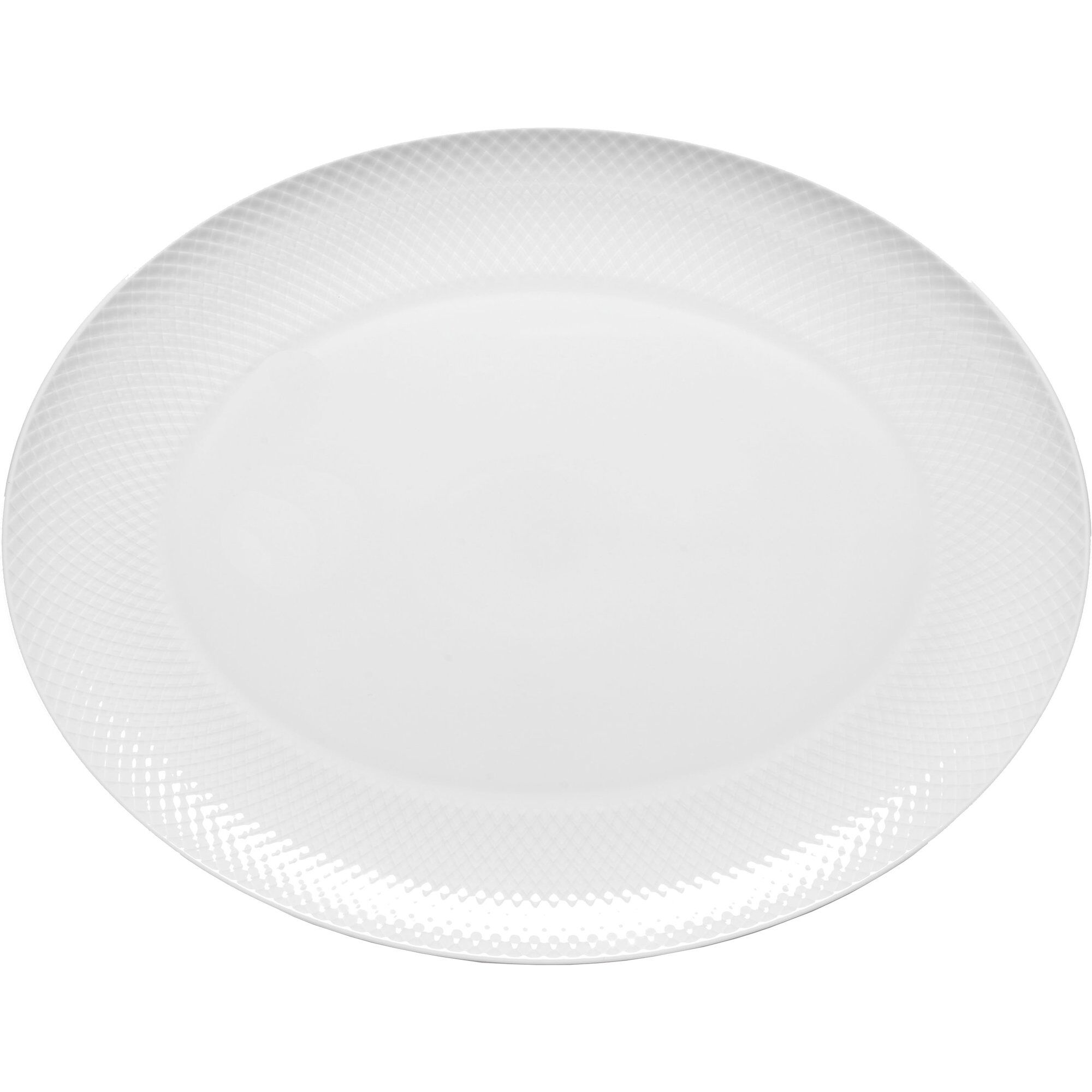 Lyngby Porcelæn - Rhombe oval serveringsfat 42x32