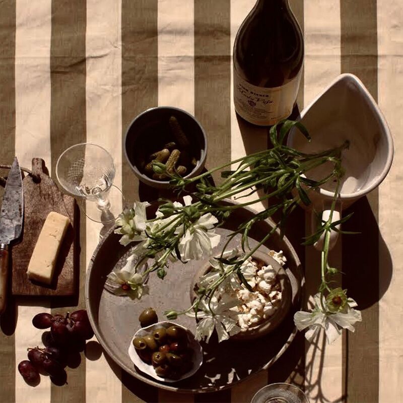 Simona bordsduk 145x145 cm, grön/gul