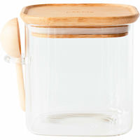 Glasburk med bambulock och måttsked 800 ml