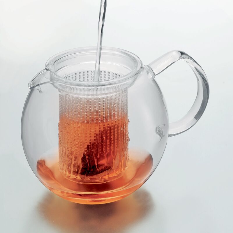 ASSAM-teekannu, lasikahvallinen, 1,0 l – musta