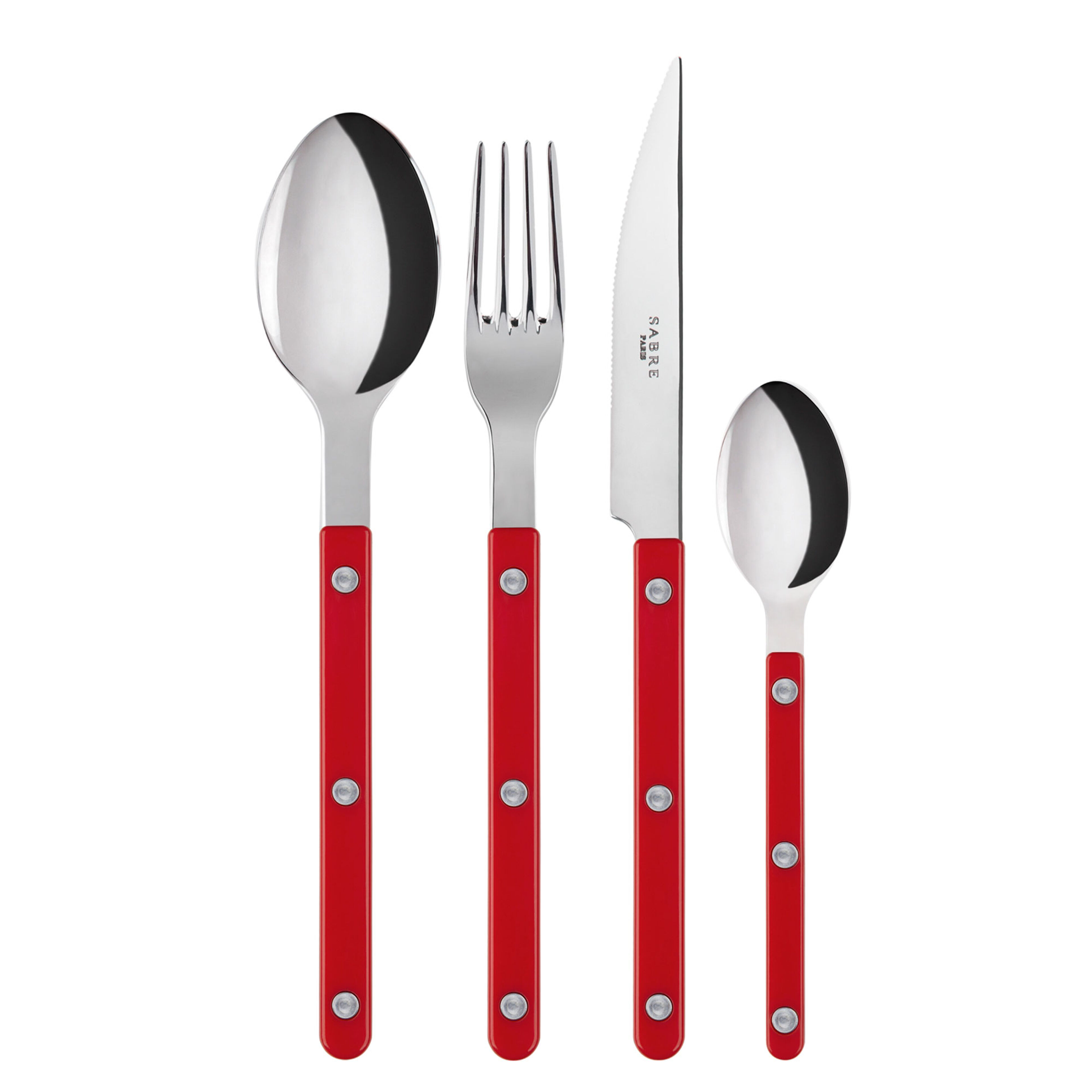 Sabre Bistrot Solid -aterinsetti 4 osaa, punainen