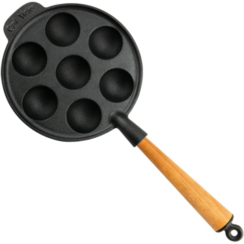 Æbleskivepande af støbejern 21 cm