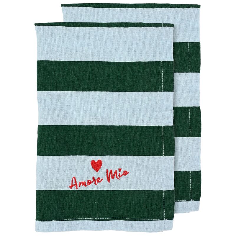 Love serviet 2-pack, grøn/lysblå