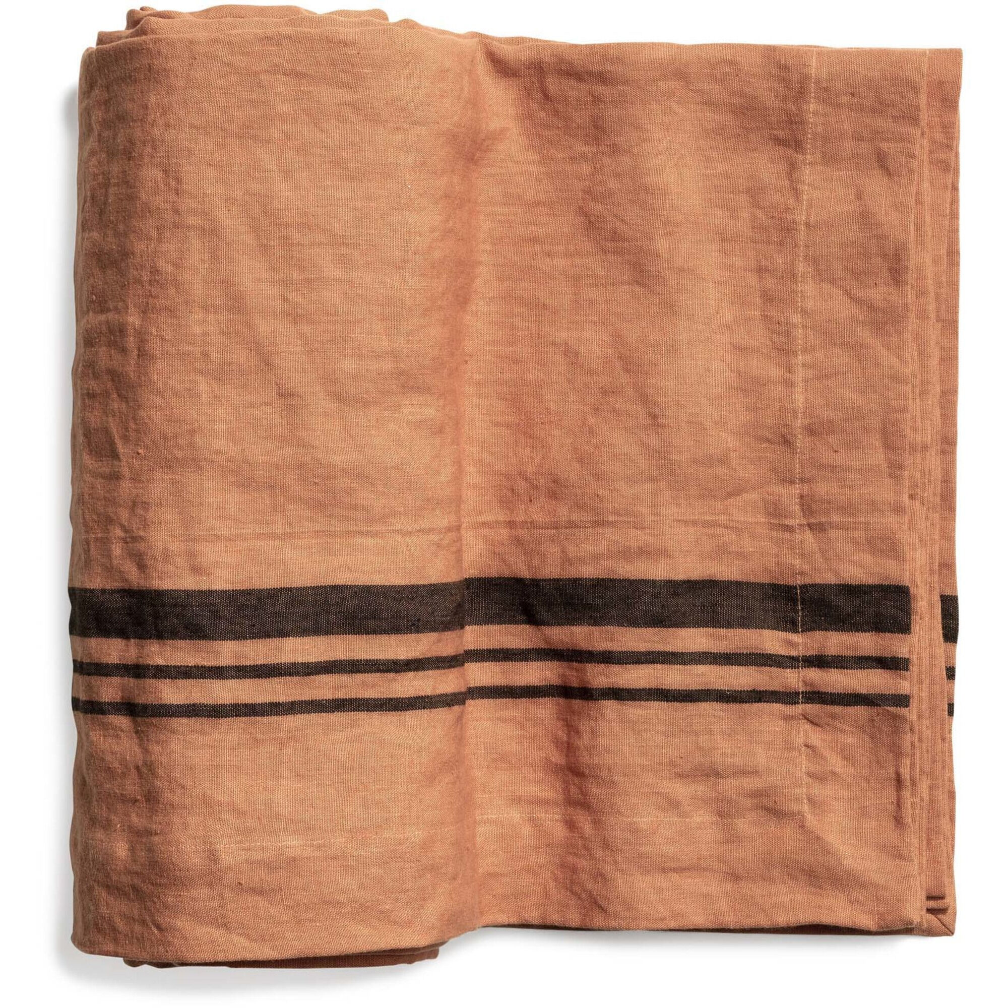 Duk LORRY i linné, stripe, Dry Terracotta