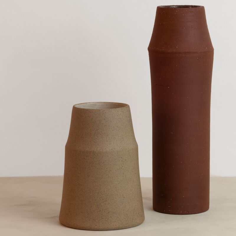 Clay vase 18 cm, warm sand