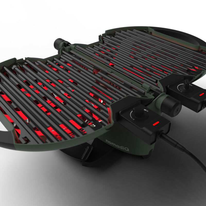 NomadiQ Bærbar elektrisk grill E-BBQ, grønn