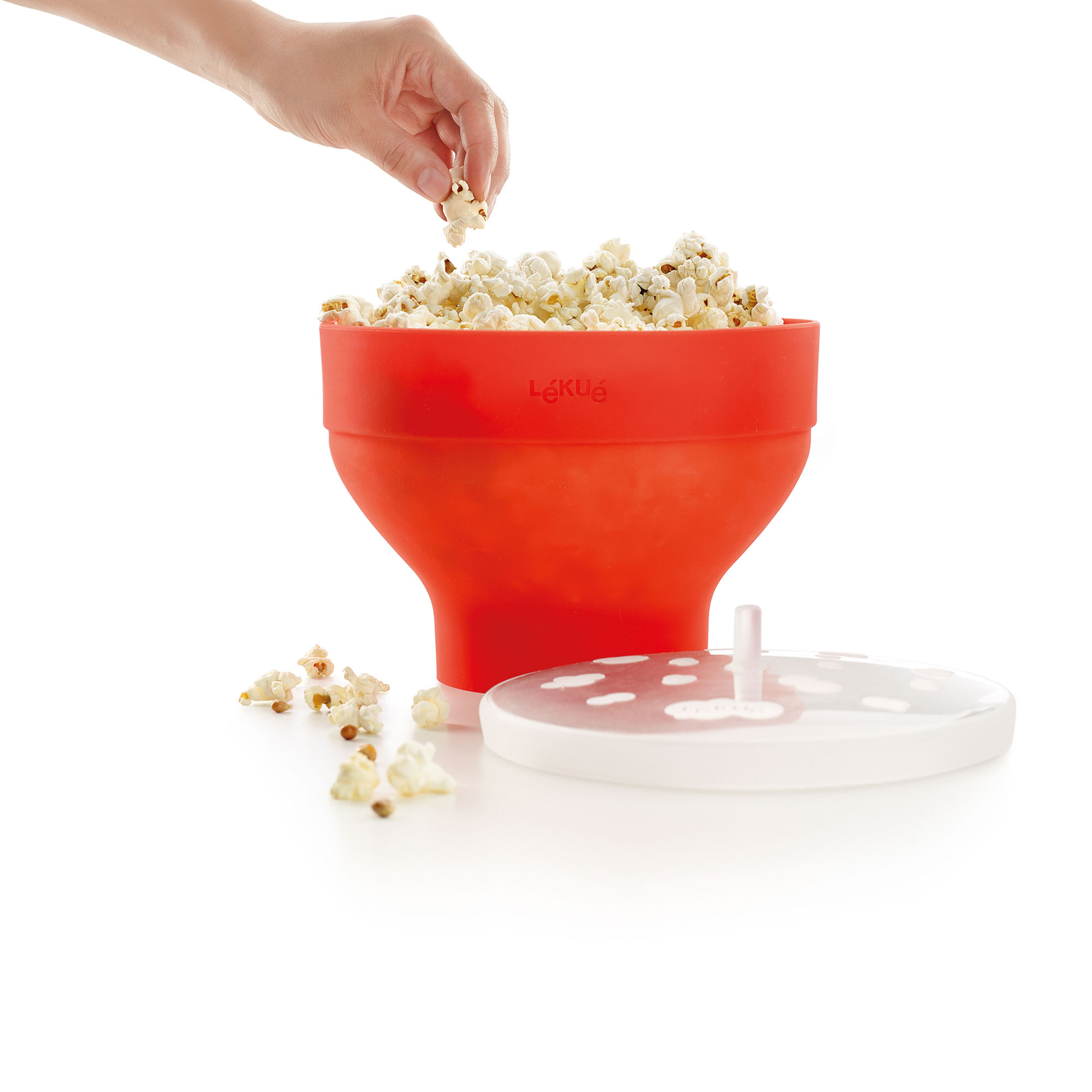 Popcornmaker XL + 4 skålar, röd