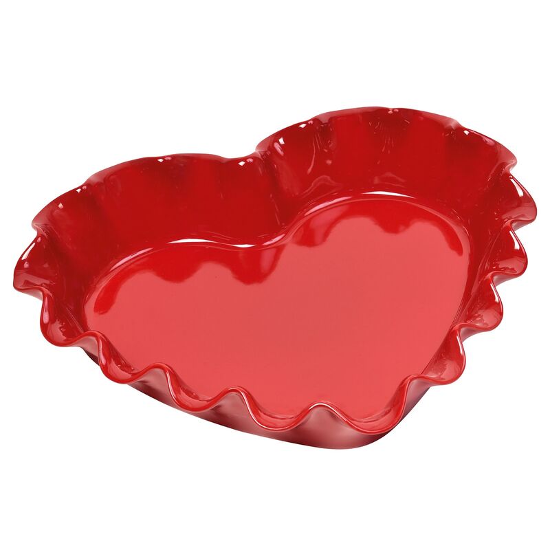Hjärta pajform 1,5 liter, röd