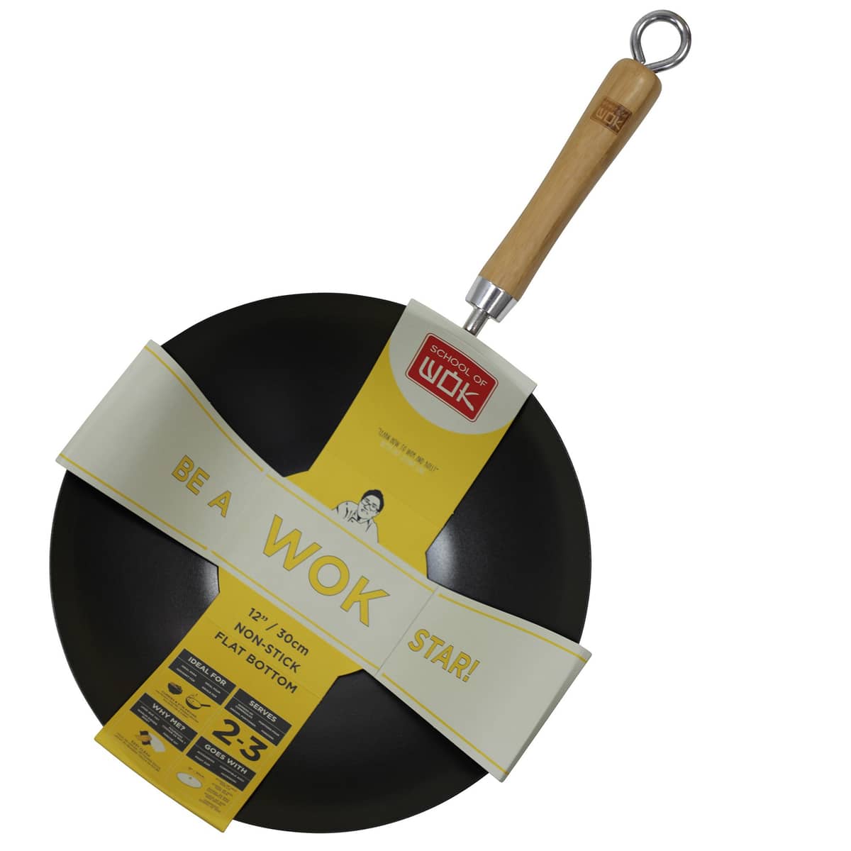 NS kulsstål Wok, svart 30 cm.