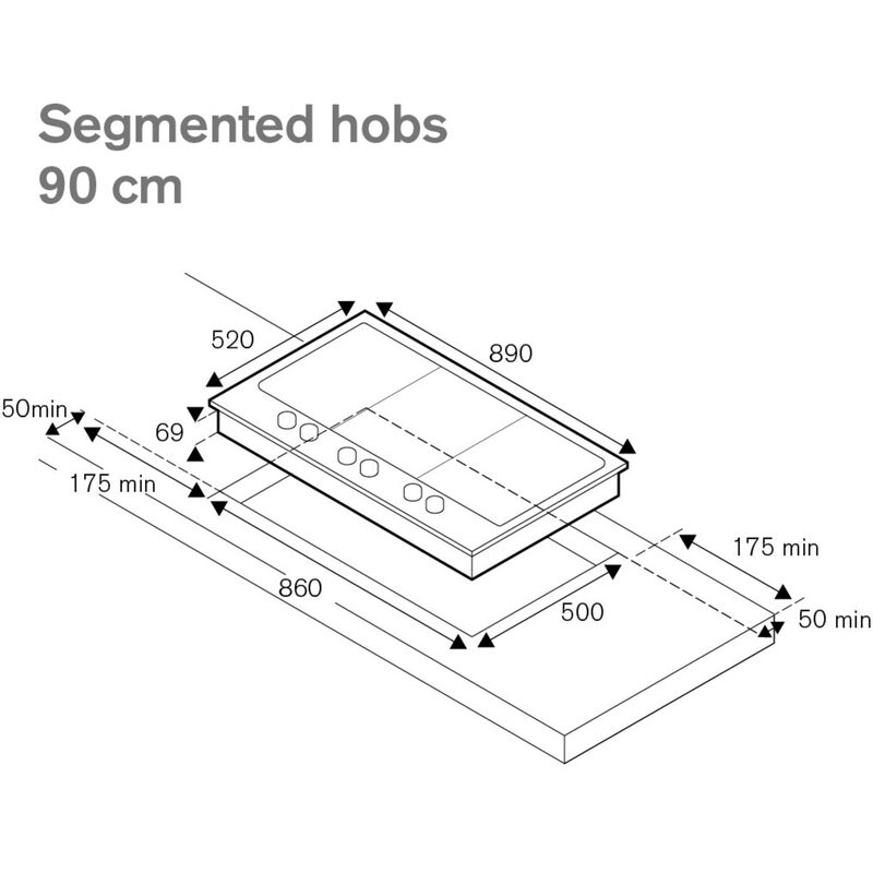 PM36500X Gasskoketopp Professional, 90 cm