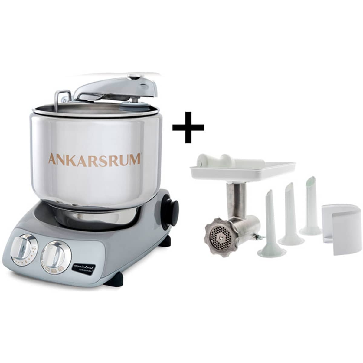 AKM 6230 köksmaskin + köttkvarn, jubilee silver